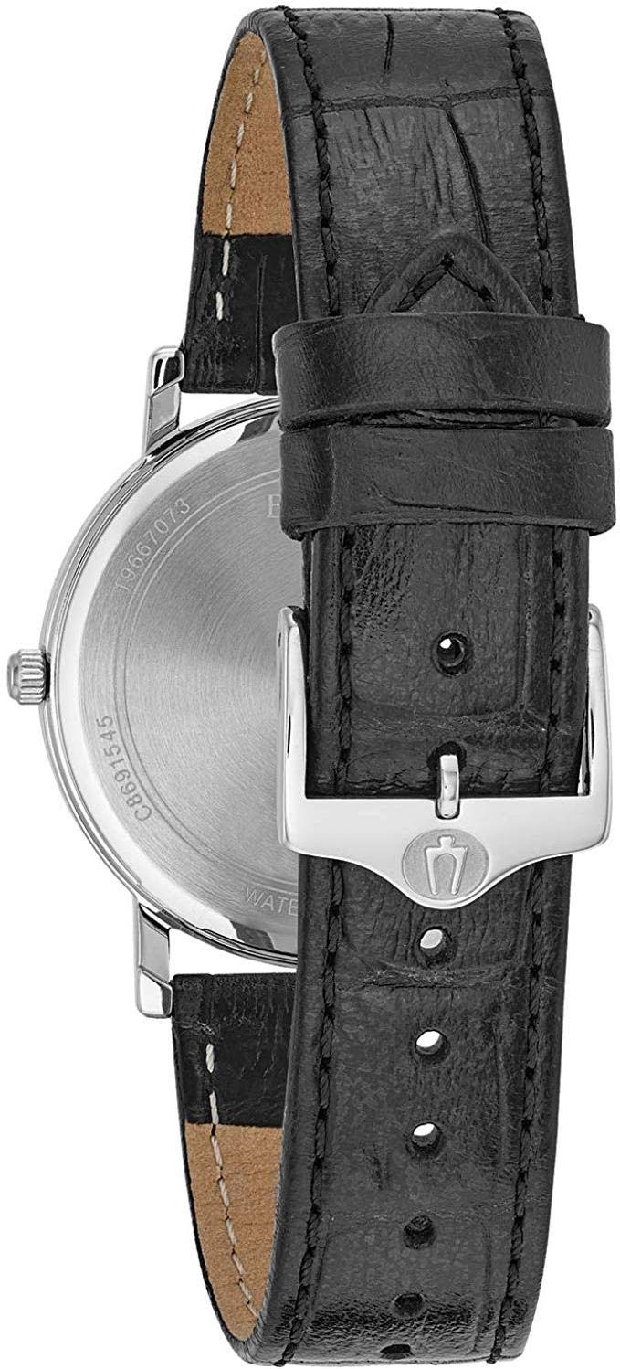Bulova 96B104 Orologio da Polso al Quarzo, Analogico, Uomo, Pelle, Nero