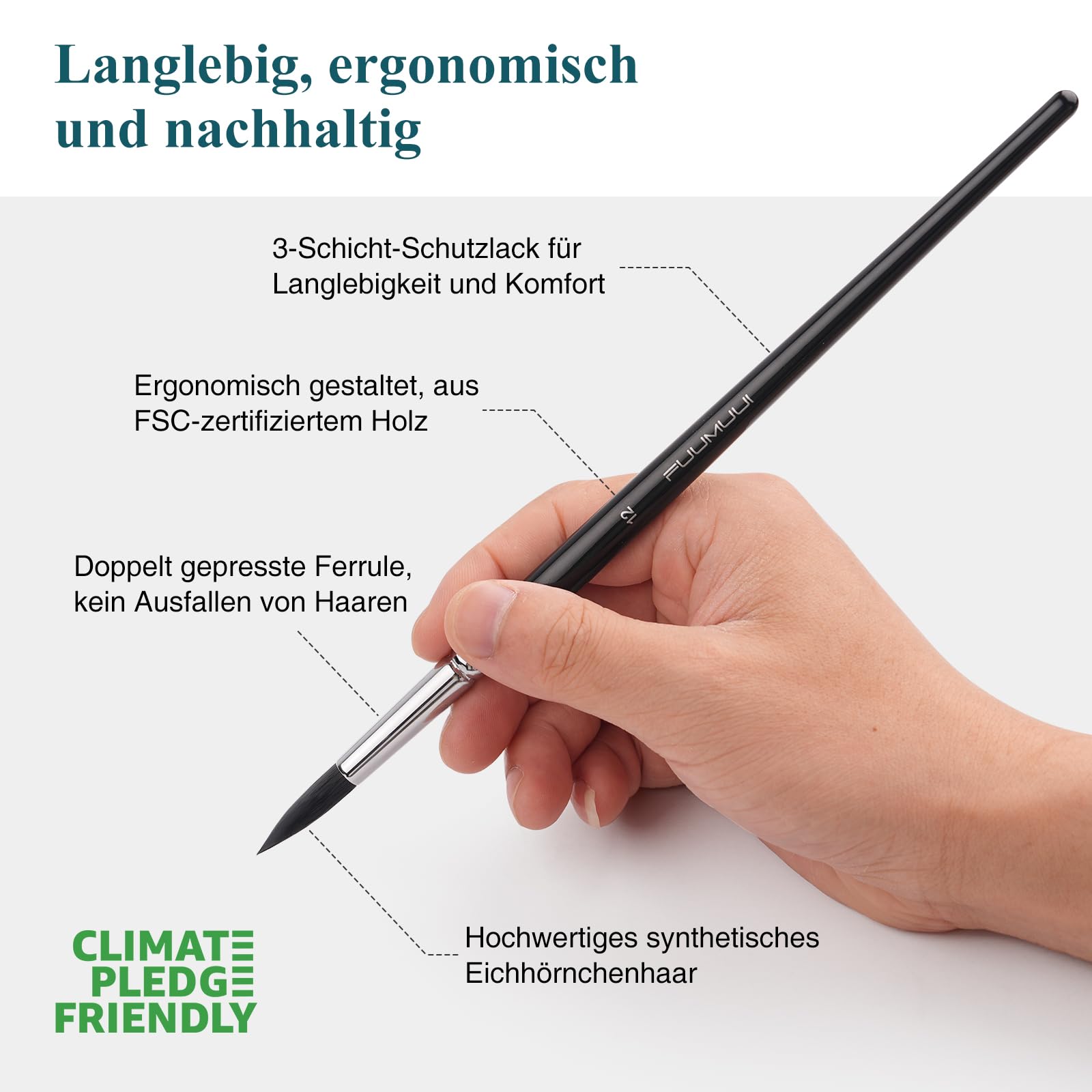Aquarellpinsel Set - 9 Stück Premium Synthetisches Eichhörnchenhaar Rund Pinsel Set für Aquarell, Tempera | Ausgezeichnete Farbtragekapazitöt | Professionell Künstler Aquarellpinsel, Watercolor Brush