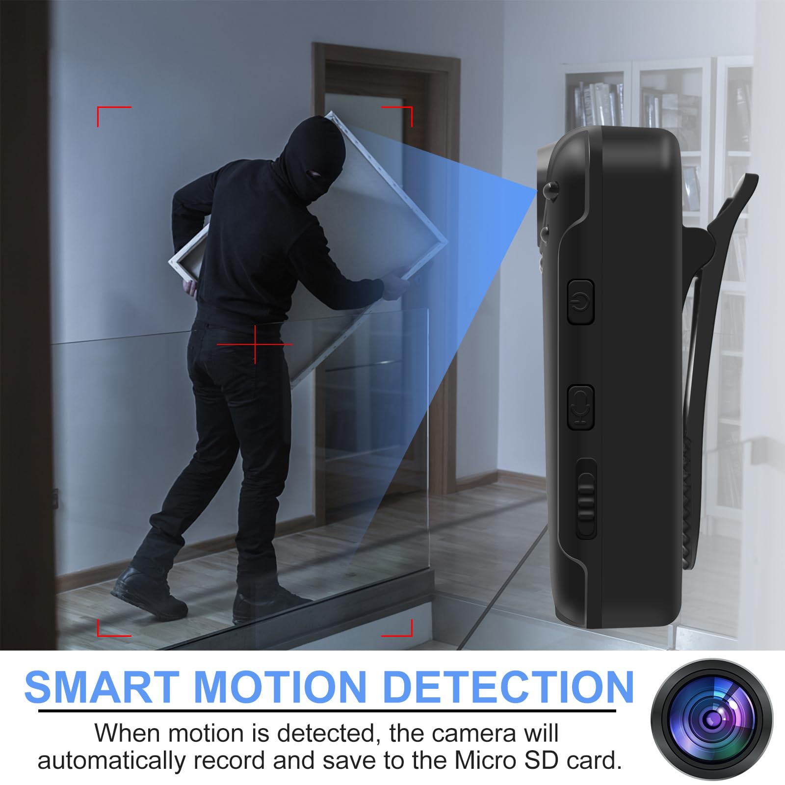 Mini Spy Body Camera, HD 1080P Draagbare Pocket Clip Body Camera, Draagbare Spy Verborgen Camera met Automatisch Nachtzicht, Kleine Body Camera met USB-poort, 5 uur video-opname voor thuis/reizen