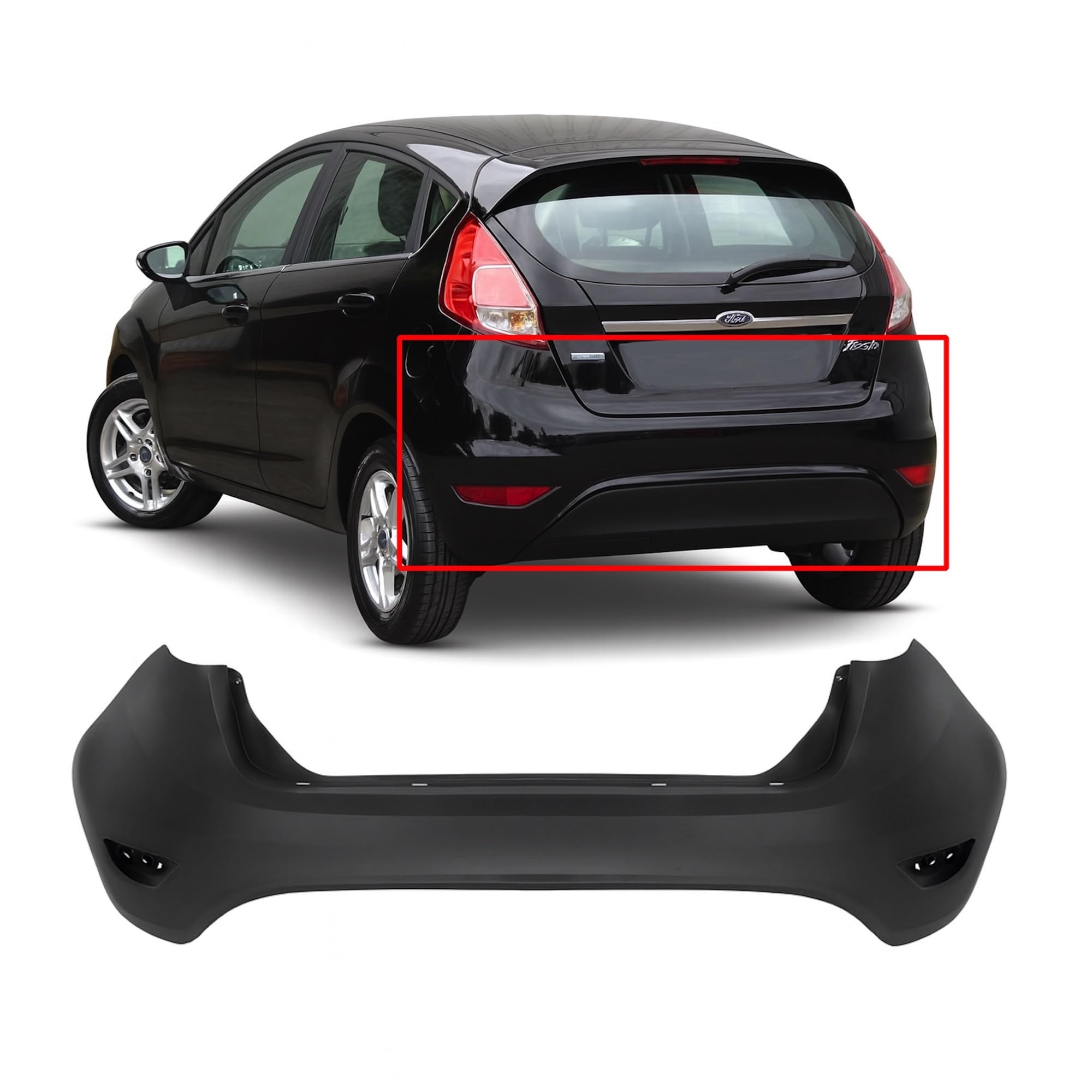 FitParts Compatible with Ford Fiesta 2011–2016 Rear Bumper Cover