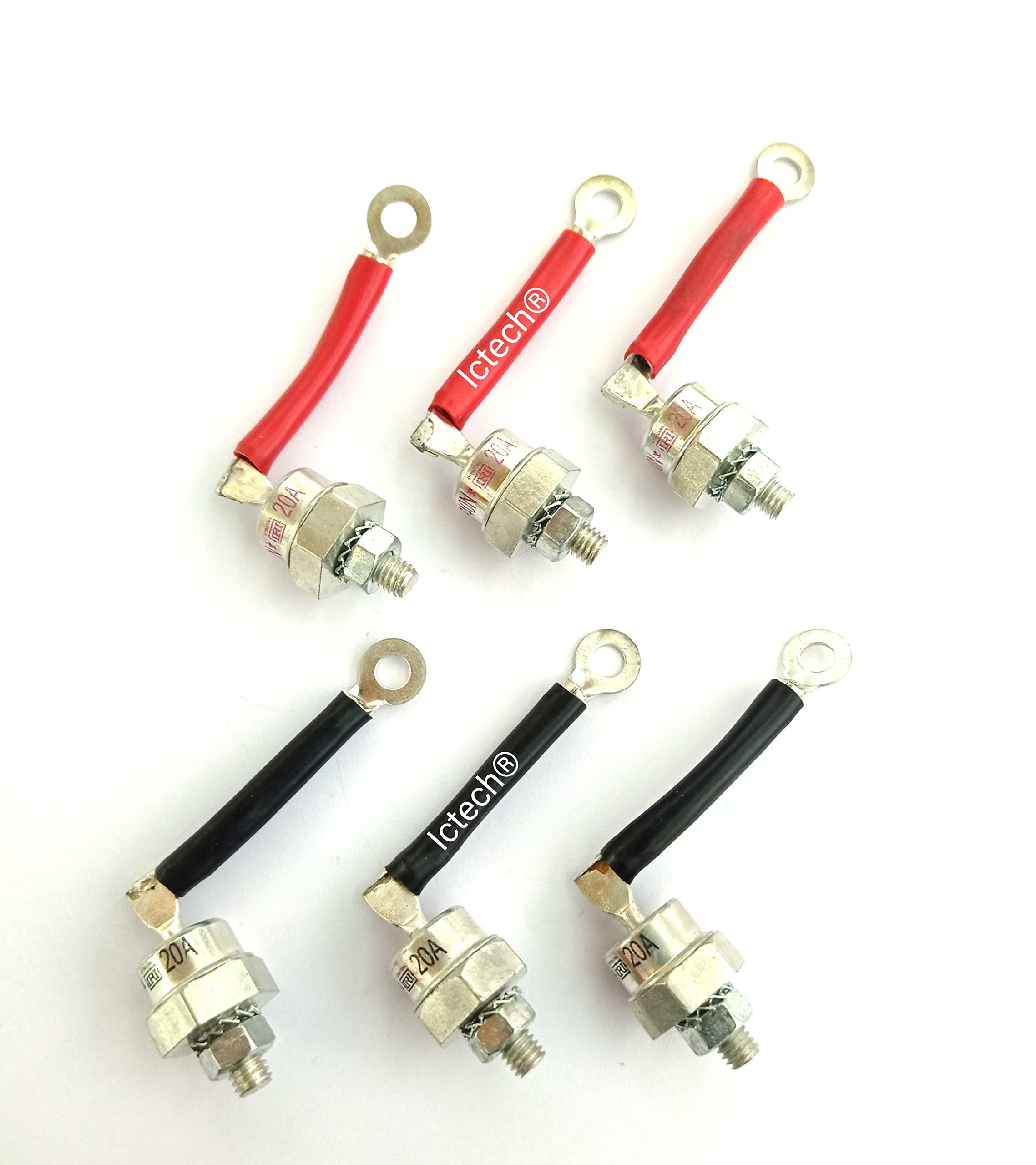 ictech tp40 diodes for kirloskar generator, set of 6pcs | 3 positive and 3 negative, replacement, compatible with kirloskar generator