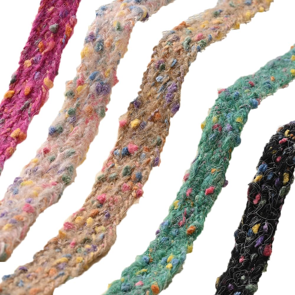 Nastro di raso colorato con punto ondulato, larghezza 2 cm, per regali, 10 yards, in lana colorata a pois per lavorare a maglia di graziose fasce per capelli, cappelli a maglia (2#)
