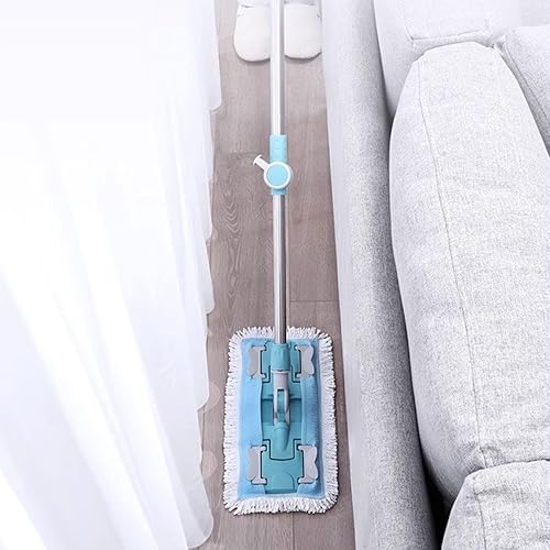 Miniatura 7 de Cubo de trapeador giratorio 360 Sistema de limpieza de piso giratorio con cabezal de fregona de piso plano y cabezal de trapeador redondo, mango