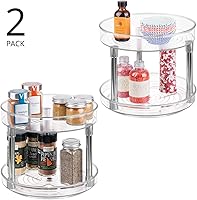 Vista 2 de mDesign - Plato giratorio de 2 niveles para almacenamiento de alimentos, 9.0 in, redondo