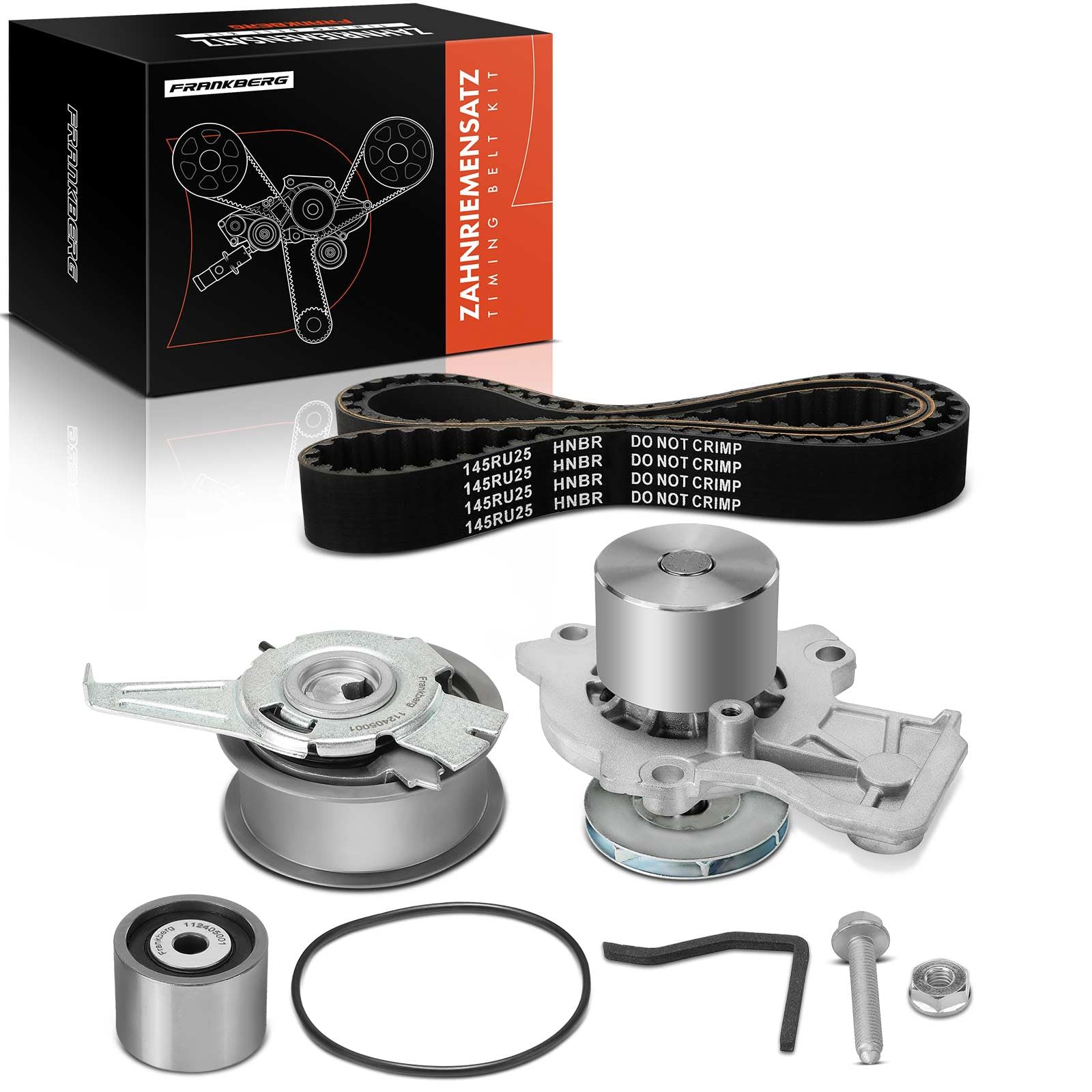 Frankberg Kit de correa de distribución con bomba de agua diésel | Compatible con: A1 Sportback 8XA 8XF, Polo 6C1 6R1, Ibiza IV Sportcoupé 6J1 6P5, Ibiza IV ST 6J8 6P8, Fabia III NJ3