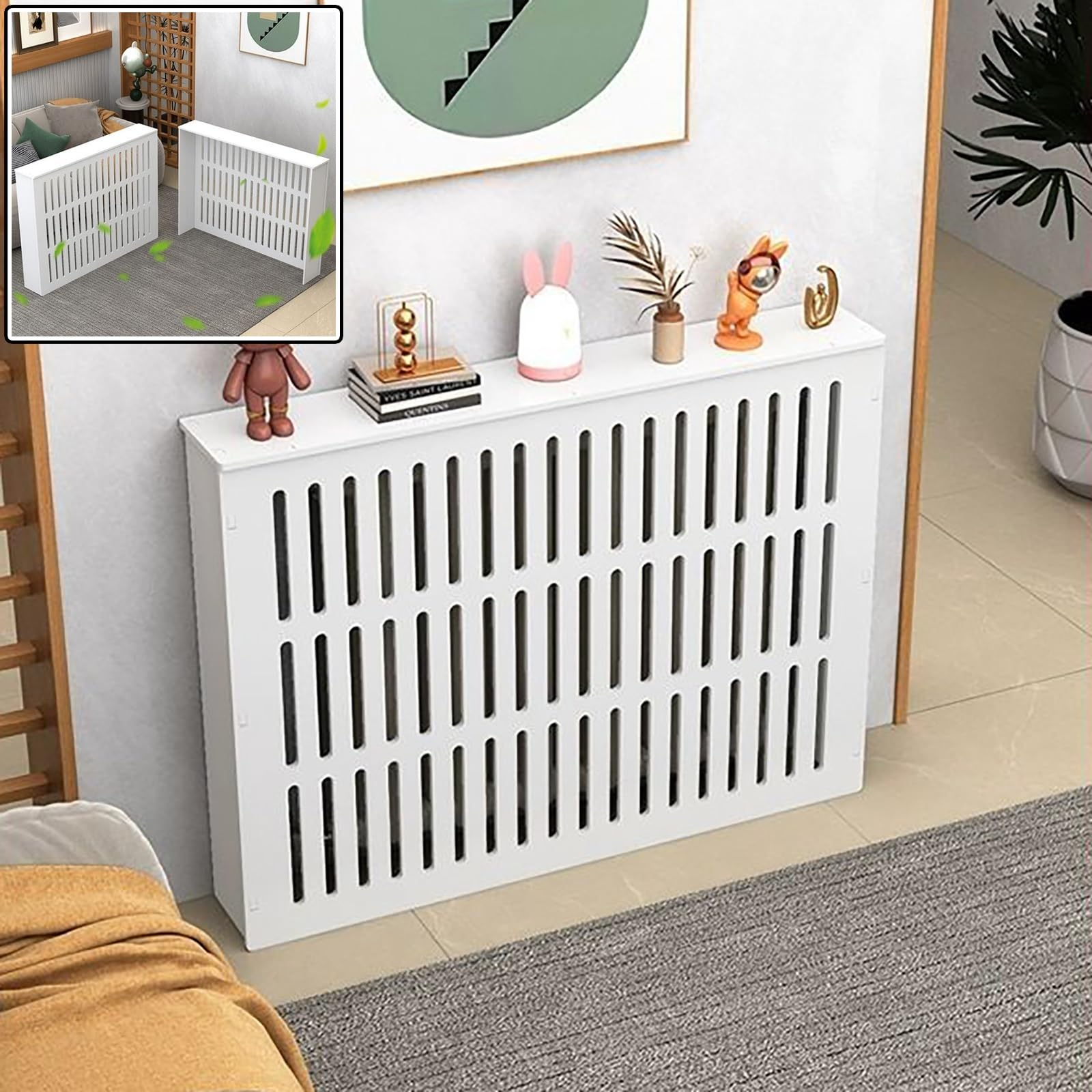 Generico Ripiano per Armadio riscaldante, ripiano per griglia a persiana con Copertura per radiatore in MDF, Copertura per radiatore in Legno, ripiano portaoggetti per Armadio riscaldante, Design di