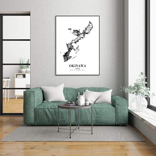 Miniatura 7 de Eleville 24x36 sin marco Okinawa Japón Vista de la ciudad de Japón camino abstracto mapa moderno impresión arte póster pared oficina decoración del