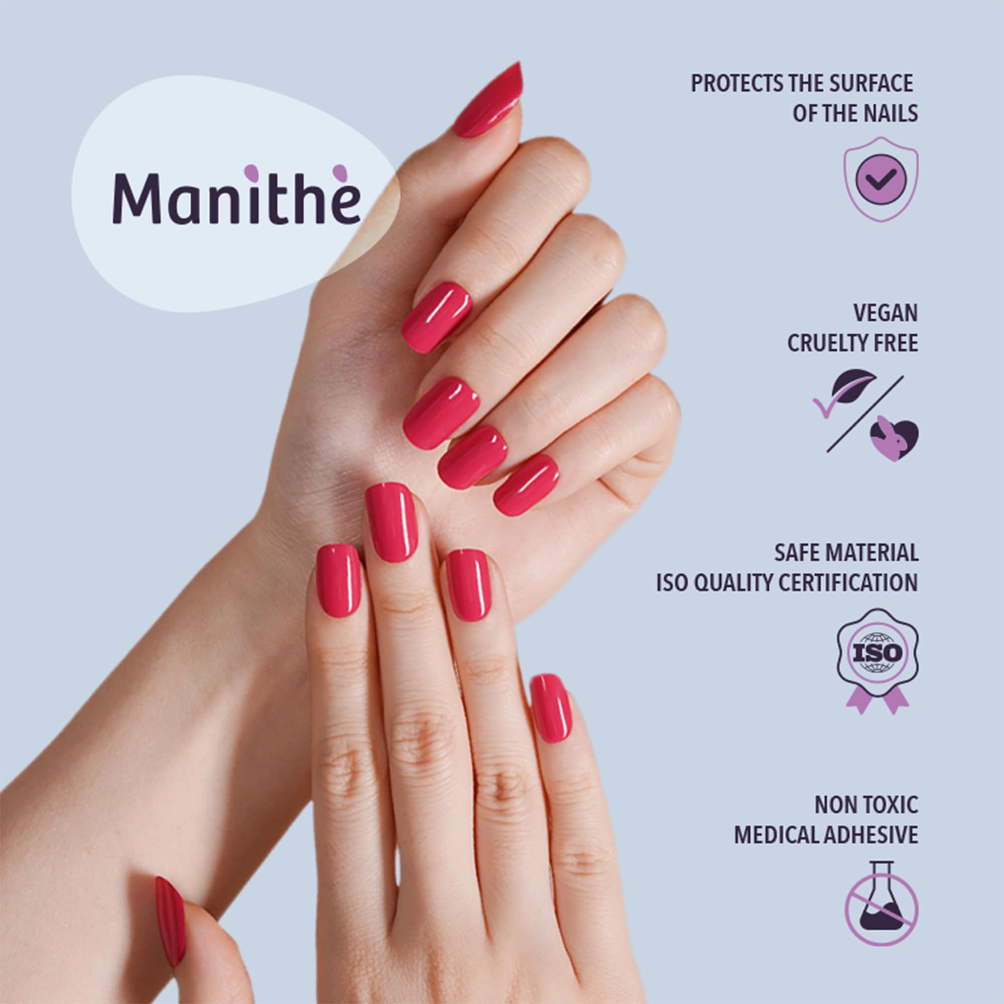 Manithè - Smalto Adesivo Gel UV - Colore rosa bianco (Pink Baby Boomer) Pellicola per Unghie Autoadesiva - Manicure Semipermanente - Nail Wraps Gel UV - Kit 20 PCS