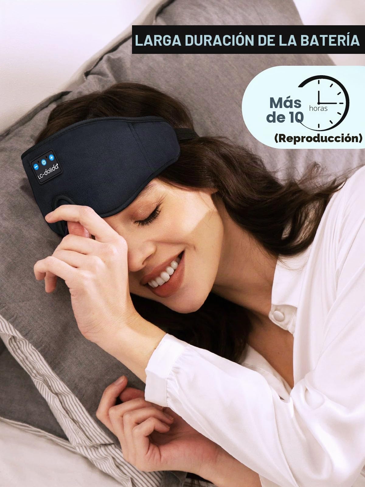 LC-dolida Bluetooth Antifaz para dormir, Auriculares para Dormir Anti-Luz Máscara de Dormir Sin Presión Ocular para Mujeres y Hombres, Auriculares para Dormir en Viajes, Turnos de Noche, Oficina