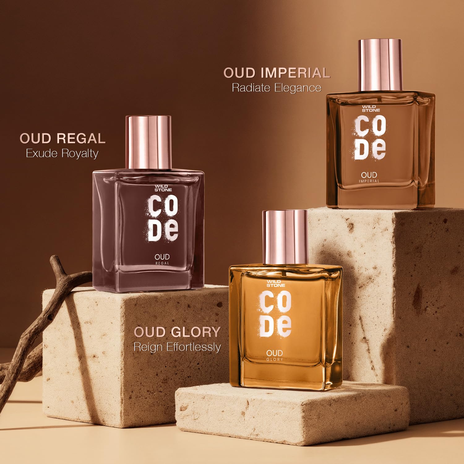 Wild Stone CODE Luxury OUD Eau De Parfum Gift Set For Men | 3x50ml - Regal, Imperial & Glory | Premium EDP Perfumes | Long-Lasting Fragrances | Royal & Elegant Oud Fragrance Scent 2