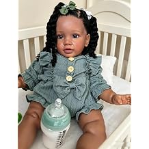 26 Inch Real Life Reborn Baby Doll Black Girl Big Size Realistic Reborn Toddler Girl Doll Pippa with Hair African American Soft Cloth Body Baby Doll That Look Real Dark Brown Skin Babies Toys