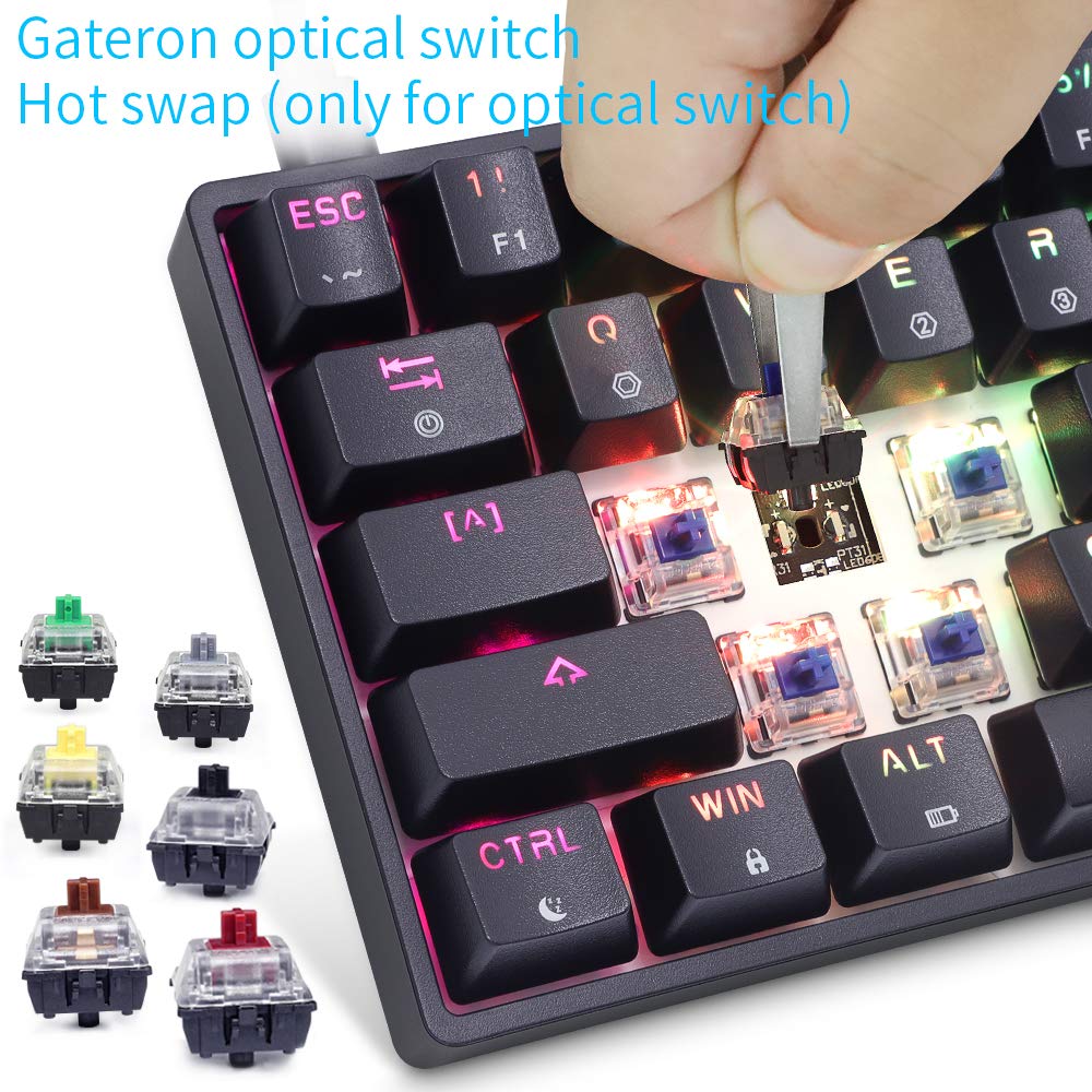 YUNZII SK64 64 Keys Hot Swappable Optical Mechanical Keyboard with ABS