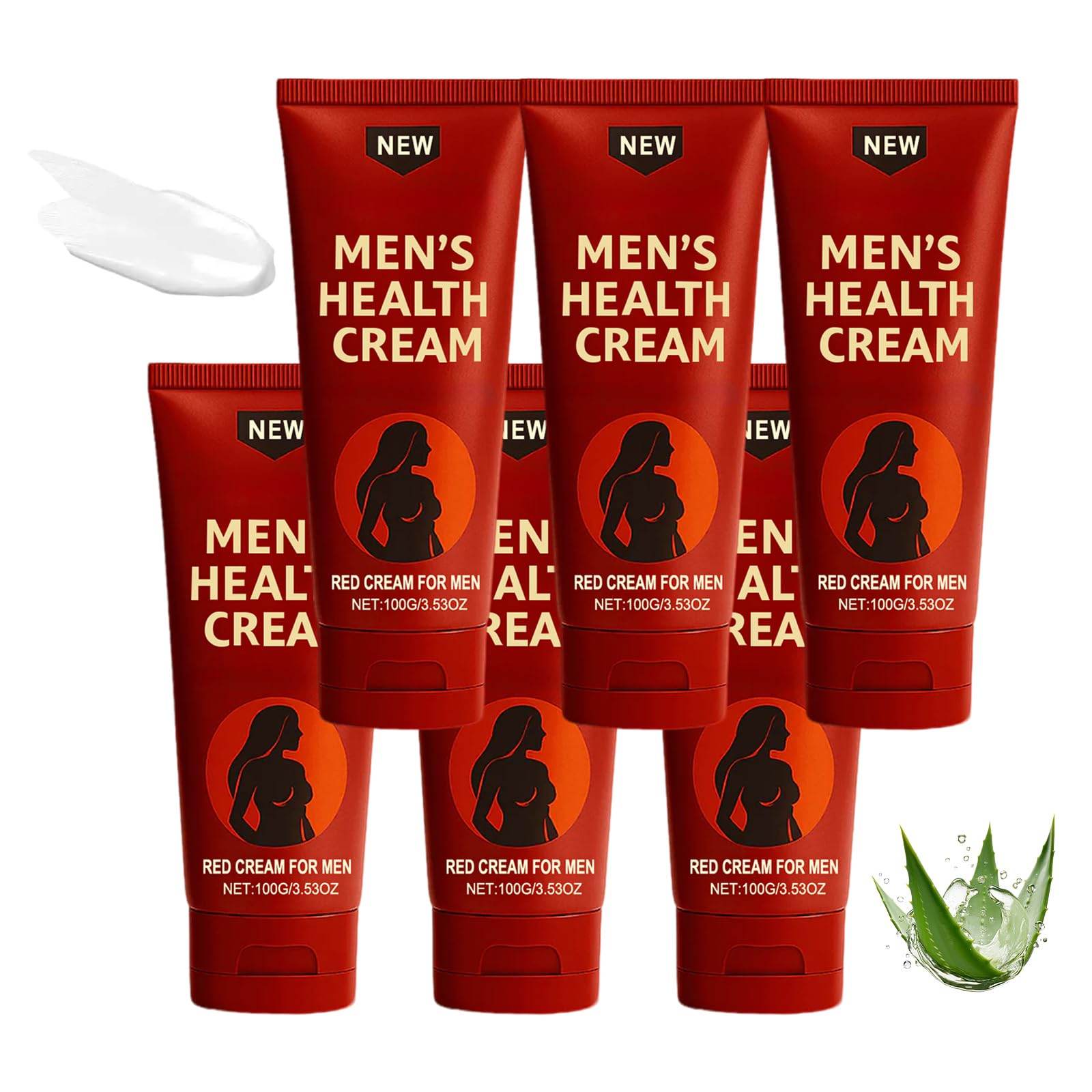 Peak Force Men's Health Creme, Geschmeidige und schnell einziehende Creme für die tägliche Intimpflege | Mit natürlichen Kräuterextrakten (6PCS)