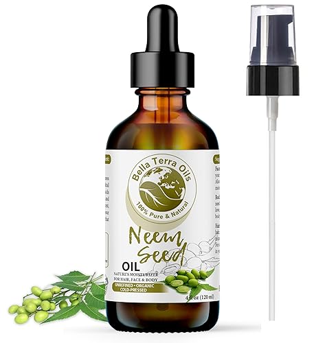 Miniatura 1 de Nuevo aceite de semillas de neem 4 oz prensado en frío Sin refinar Orgánico 100 puro Antiséptico Antifúngico Sin hexano Combate las arrugas Suaviza