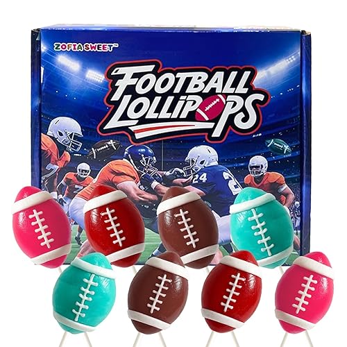 24 Ct Touchdown Football Candy Lollipops Suckers Individually Wrapped Bulk,
