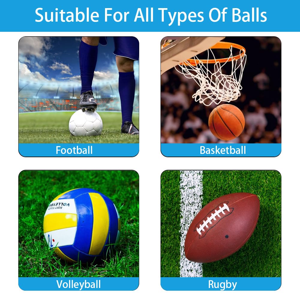 Bolsa de Red para Pelotas de Fútbol, Baloncesto, Rugby y Voleibol - Portátil con 3 Agujas