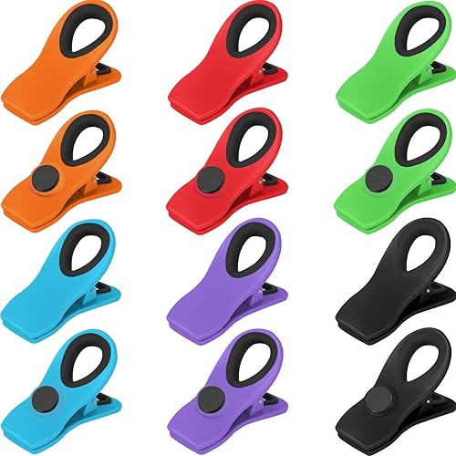 Paquete de 12 clips magnéticos para bolsas, clips para bolsas de alimentos para paquetes de alimentos, clips de cocina con imán para refrigerador,