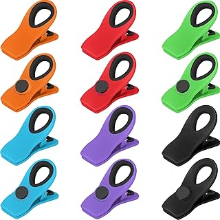 VNDUEEY 12 Pack Magnetic Chip Clips for Food Packages, Kitchen Clips with Magnet for Refrigerator, Plastic Assorted Colors for Food Storage