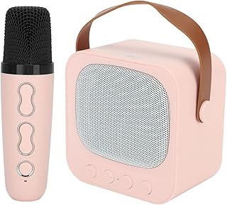 CHICIRIS Bluetooth Karaoke Speaker Machine, Bass Treble Adjustment Karaoke Machine 6 Sound Effects Multifunction Portable for Home