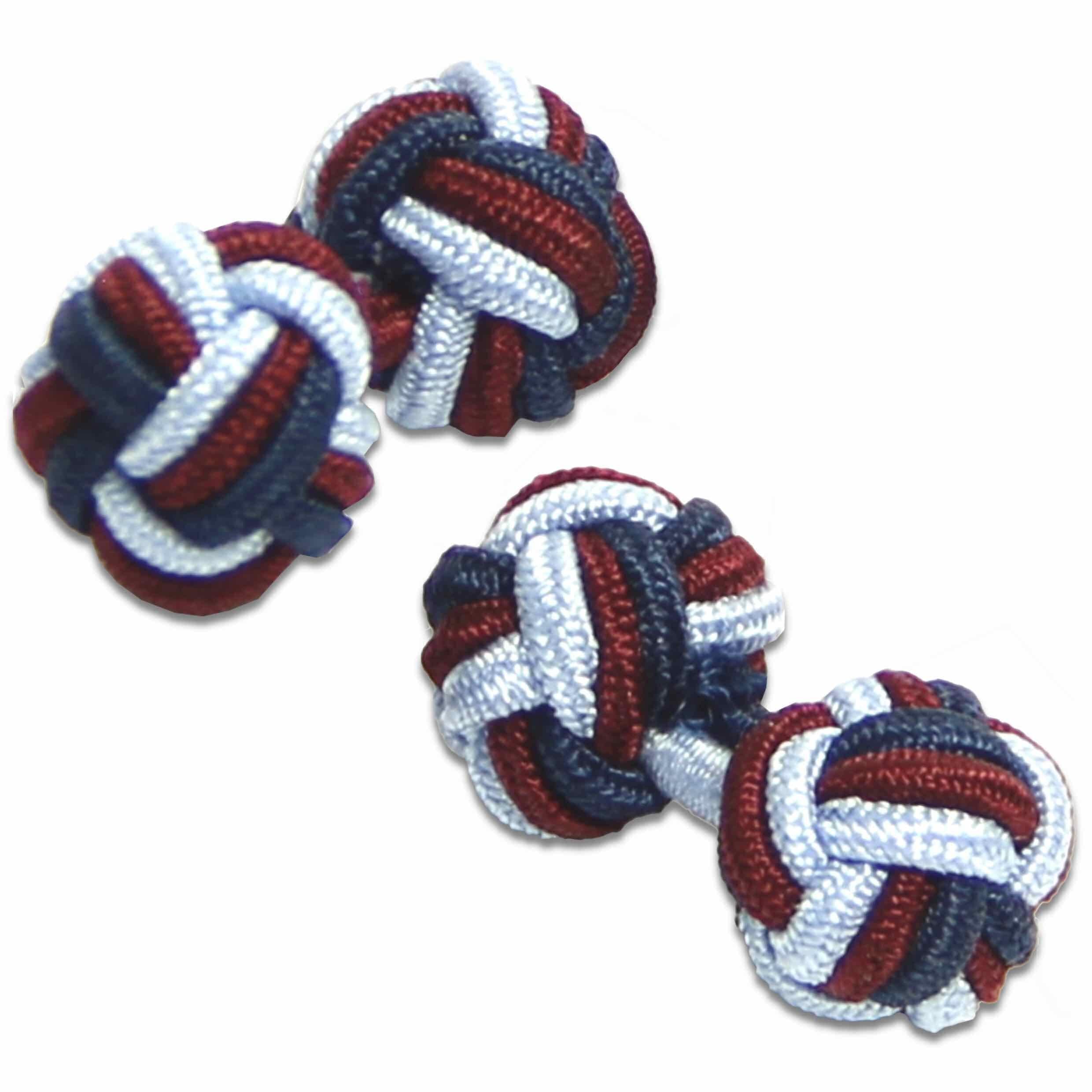 The Regimental Shop Men's Red/Blue, Navy Blue/Sky Blue/Maroon Royal Air Force Regital Knot Cufflinks