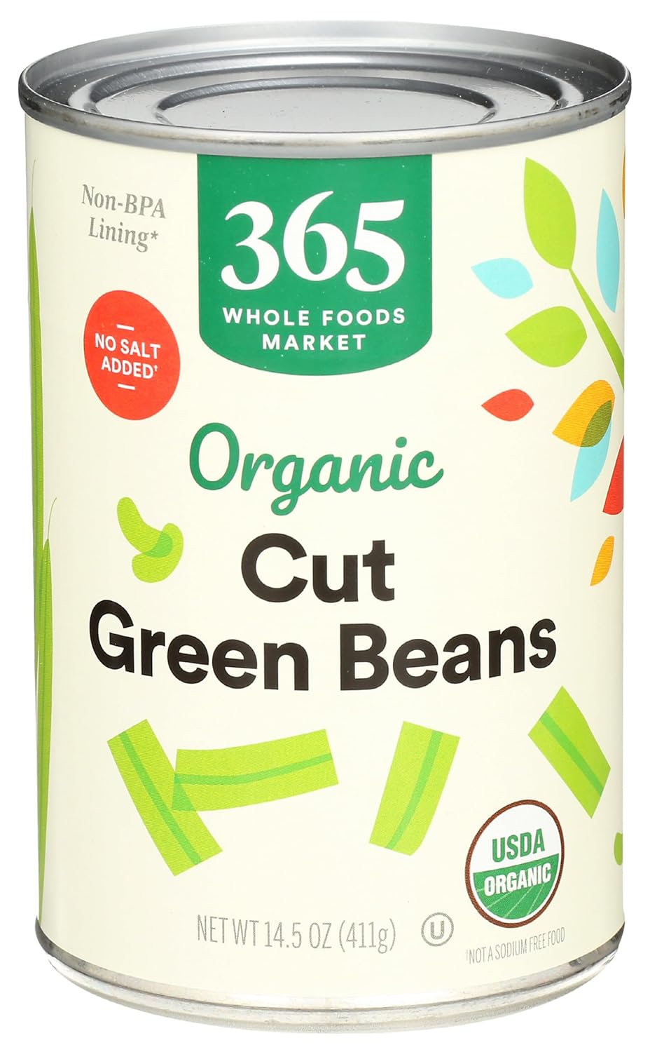 365 by Whole Foods Market, Beans Green Cut No Salt Added Organic, 14.5 Ounce