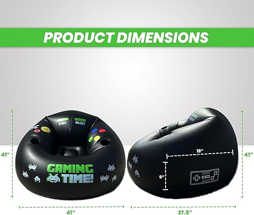 Miniatura 2 de Silla de juego inflable para niños y adolescentes con portavasos y bolsillos laterales - Estas sillas de tipo puf de juego de aire para niños son el