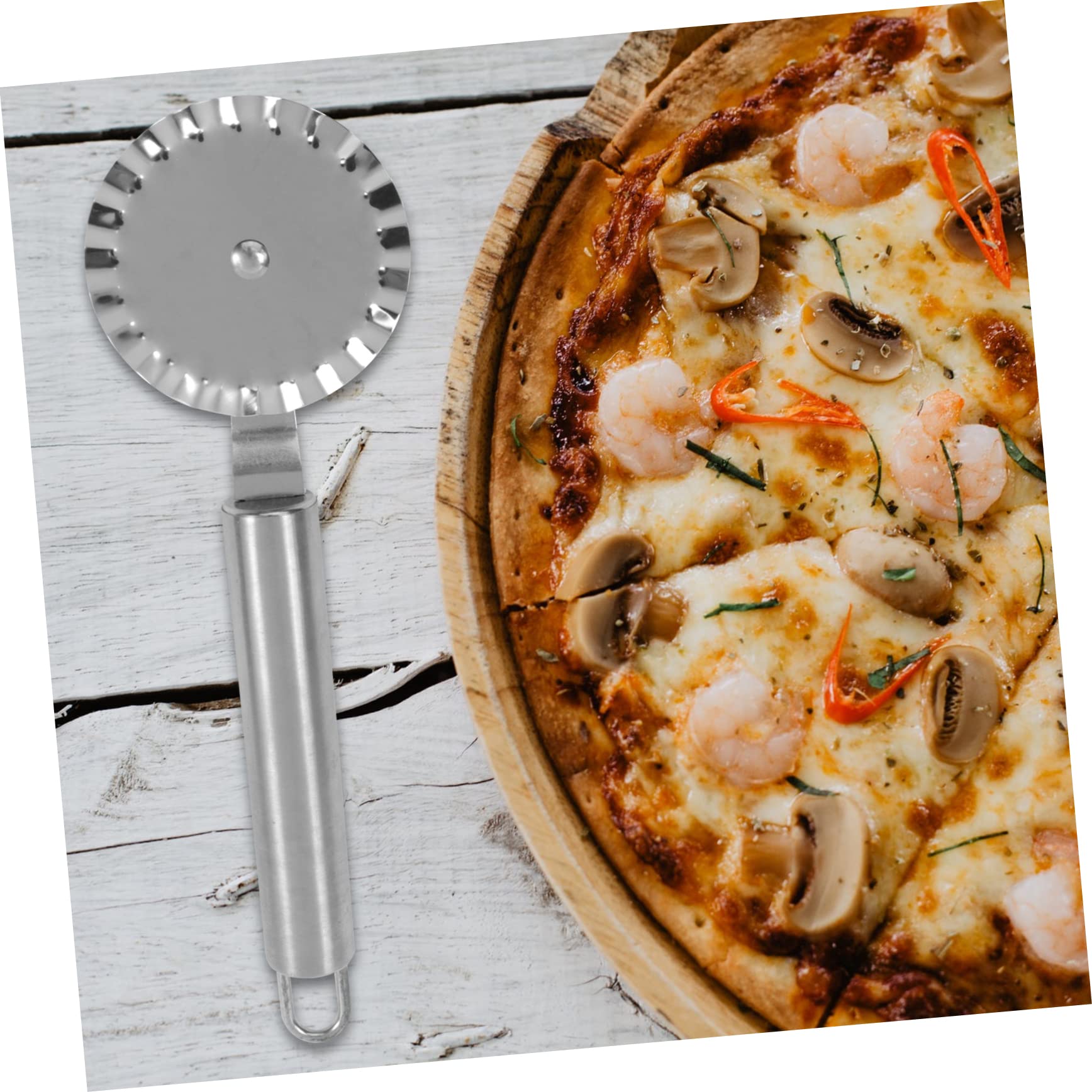 OFFSCH Pastry Cutter Stainless Steel Wheel for Ravioli Pizza and Crusts Versatile Food Slice Tool for Home Baking and Kitchen Use