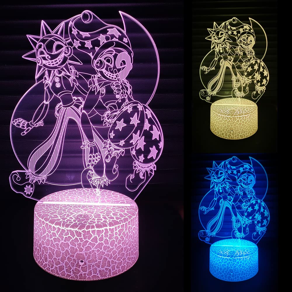3D Illusion Night Light LED Lamp with Remote Control 16 Color Changing Visual Bedroom Decoration (Hug ms)