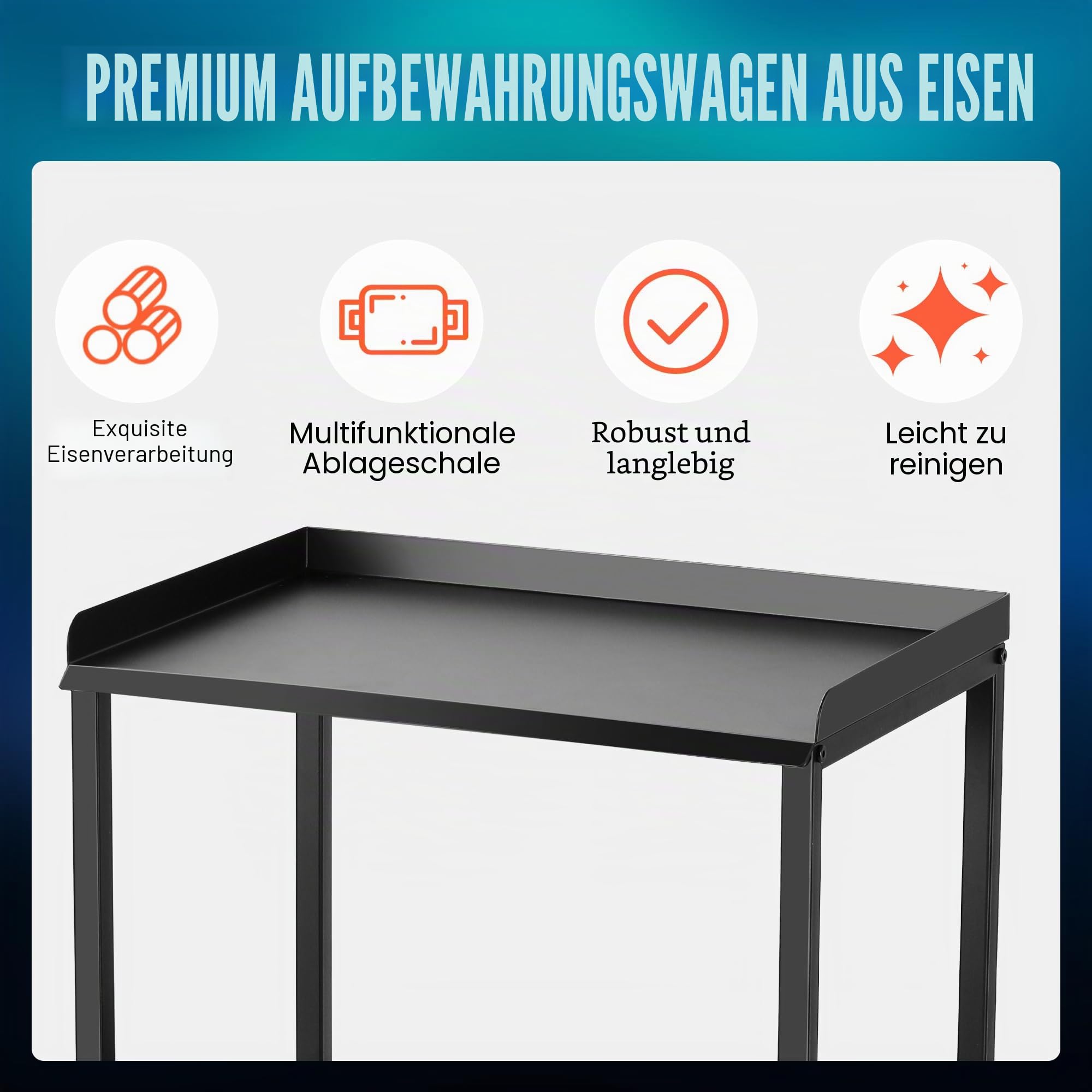 POARMEEY 3-stufiger Tattoo-Trolley-Halterständer mit Ablage und Werkzeugaufbewahrungsplattform, Rollwagen auf Rädern