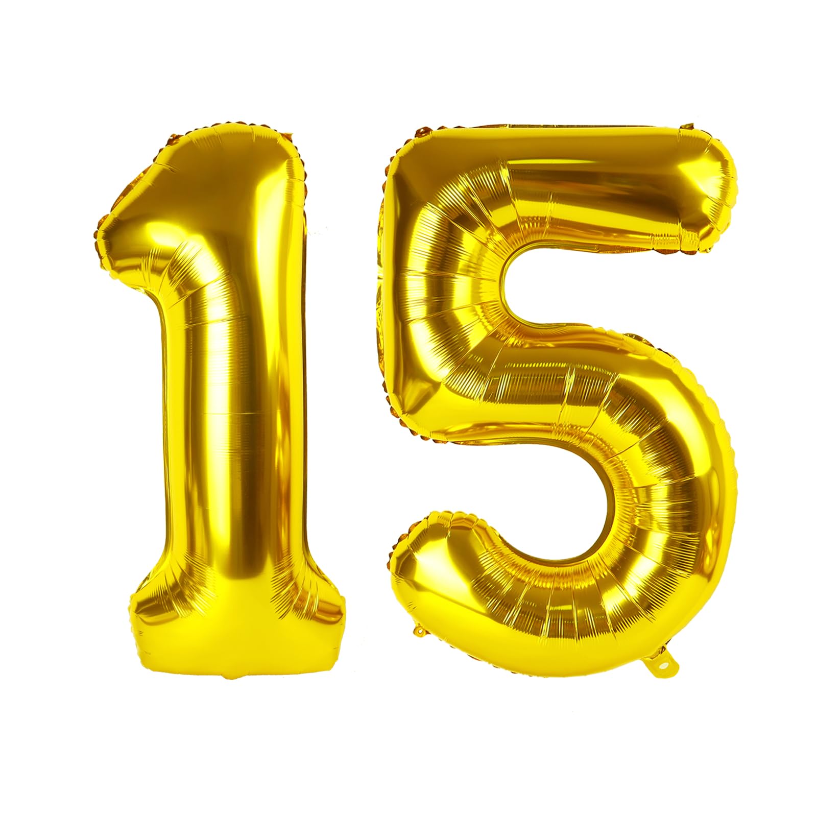 Number Balloons 15 Balloon Gold for 15 51 Birthday Party Decorations, 40 in