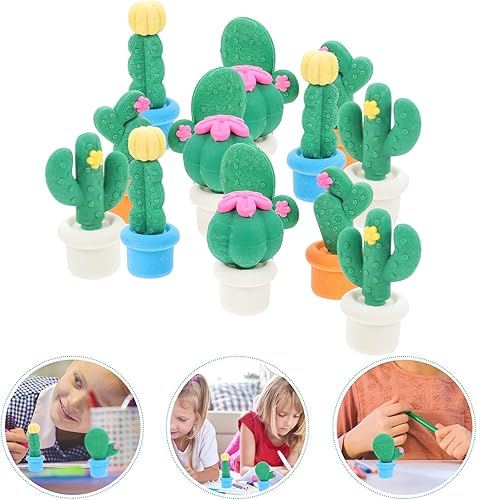 Miniatura 2 de Borradores de borrar en maceta, borradores en miniatura, borradores de dibujos animados 3D, suministros de papelería para estudiantes, 15 piezas de