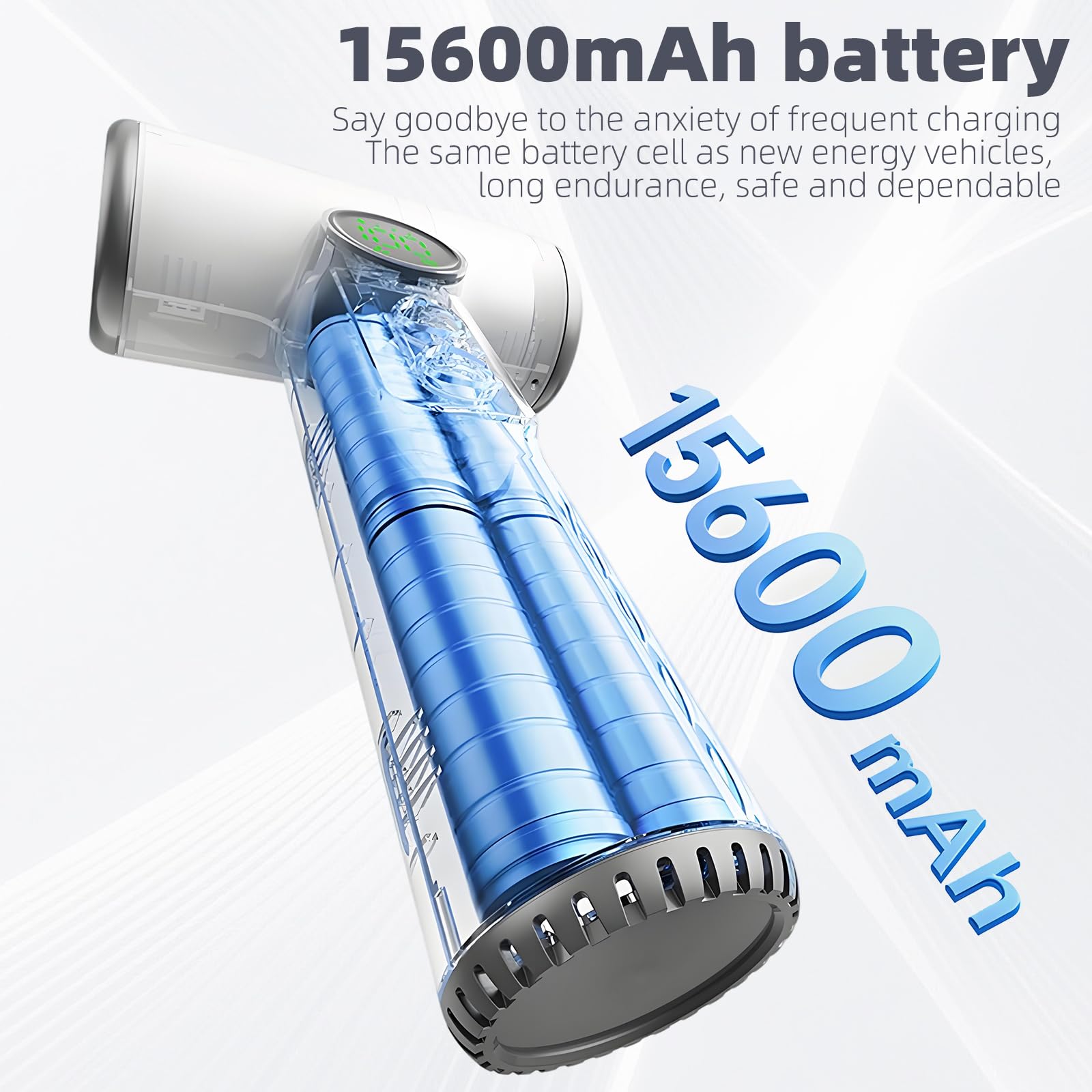 Akku Haartrockner Kabellos 15600mAh Reisefön Kabellos mit Digitalem Display
