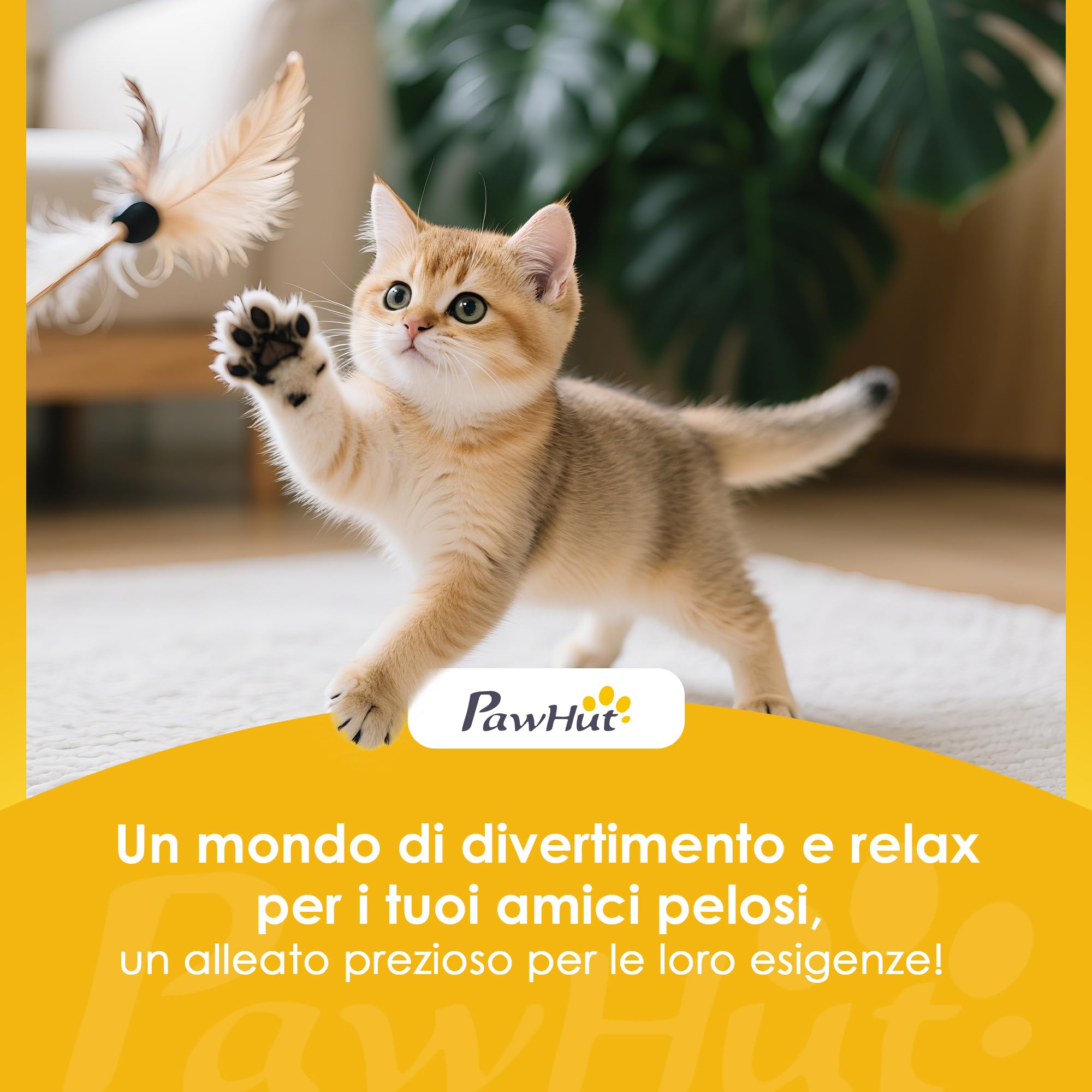 PawHut Tiragraffi per Gatti Alto 177cm Multilivello 2 Grotte Grigio Chiaro | Albero per Gatti, 5 Pali Graffiatoi, 2 Cucce, 2 Amache, 2 Pompon, Piattaforma, Scala, Torre per Gattini, in Peluche