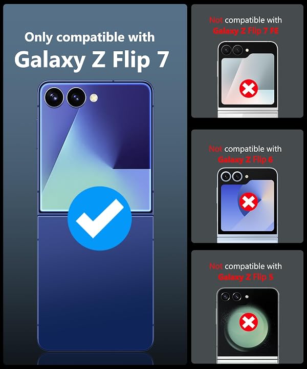 Vihibii for Samsung Galaxy Z Flip 7 Case with Kickstand & Rugged Hinge Protection & Outer Screen Protector & Non-Slip Texture, Shockproof Full Body Cover Case for Samsung Galaxy Z Flip 7 2025, Black by Vihibii - Used condition - Image 2