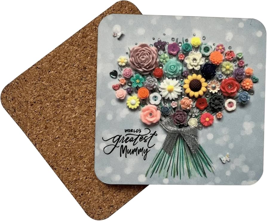 Amazon｜フラワーコースター2点セット 吸収性ファイバーコルクベース  