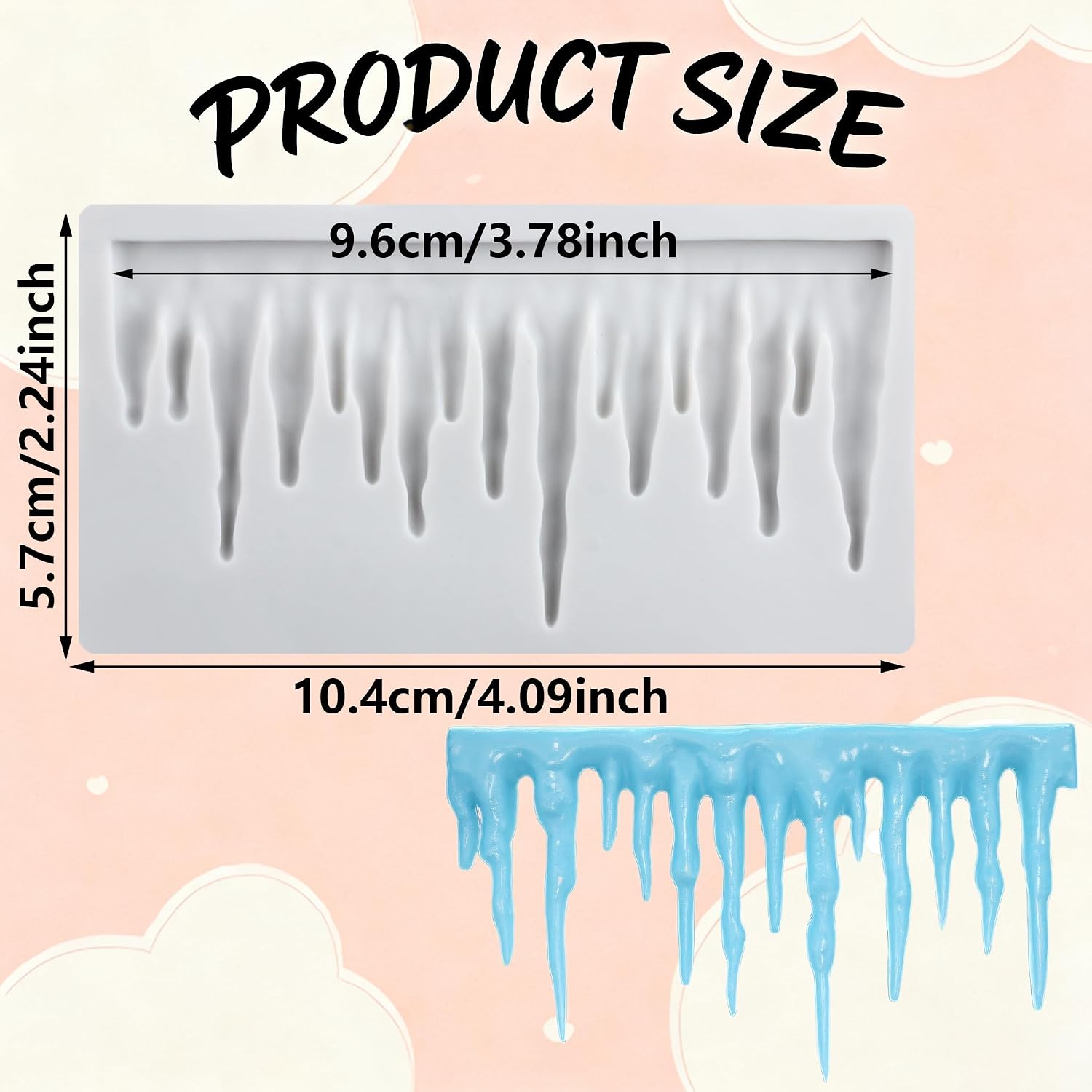 Icicle Polymer Clay Mold Icicle Silicone Molds for DIY Craft Epoxy Resin Casting Polymer Clay Tools Crafts Air Dry Jewelry Making
