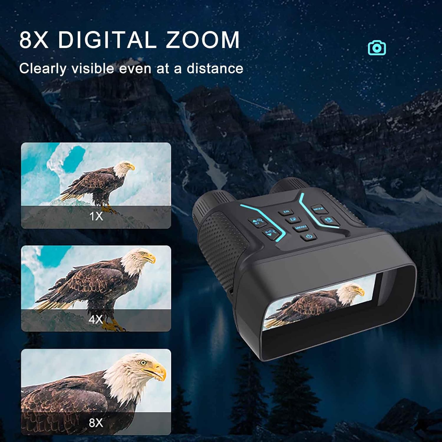 Night Vision Goggles/4K Night Vision Binoculars/Digital Night Vision with 8X Digital Zoom, 350M-400M Views in Total Darkness, Include 32GB Card