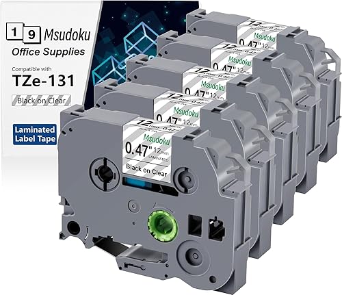 Miniatura 1 de TZ - Cinta transparente laminada TZe-131 de 0.472 in 0.47 para rotuladoras Brother 12 TZe131 TZ-131 TZ131 para etiquetadoras P Touch D200 D220 D410