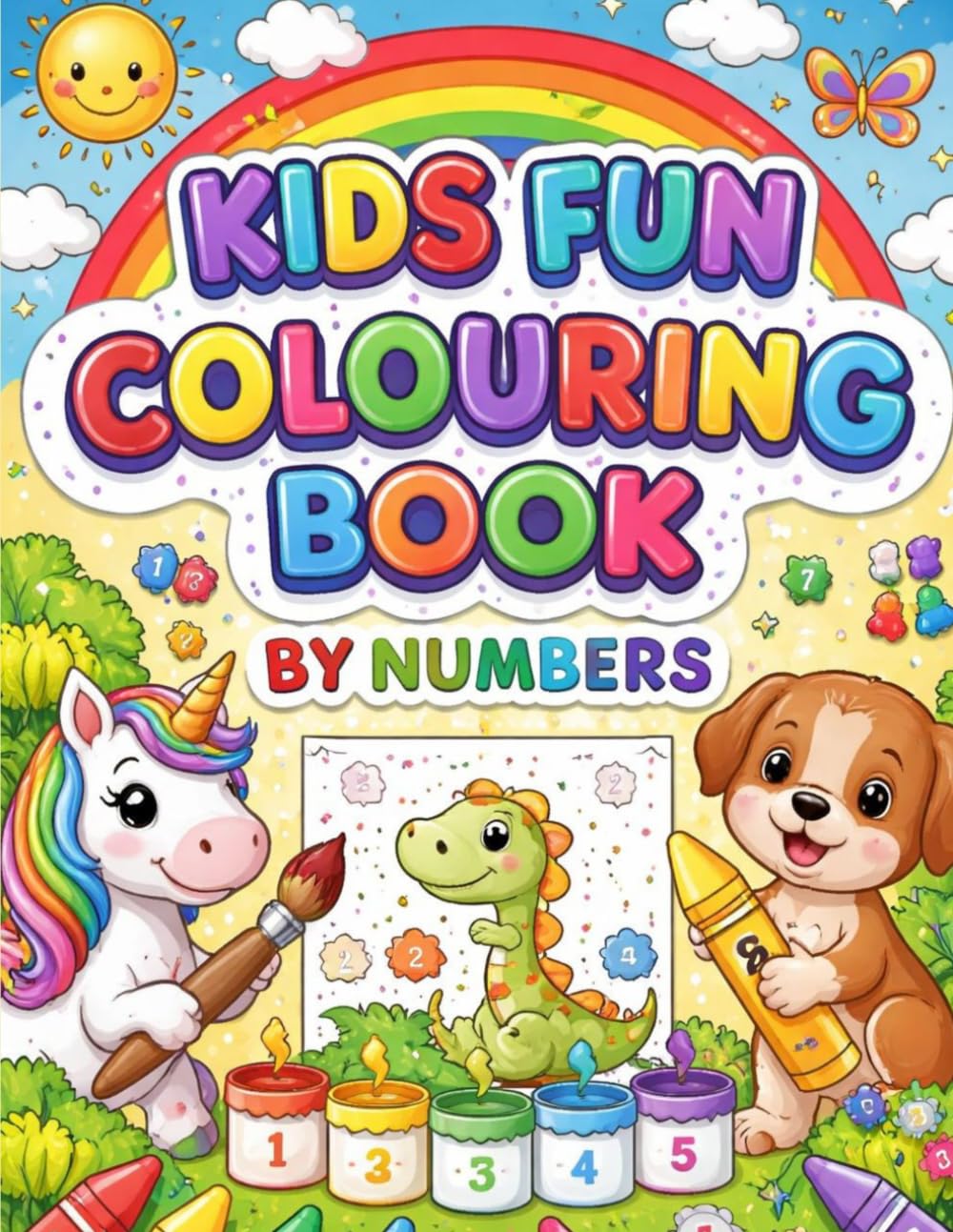 KIDS FUN COLOURING BOOK BY NUMBERS: Fun and Educational Colour by Number Activity Book for Kids Ages 3–8 | Learn Numbers, Colours and Creativity