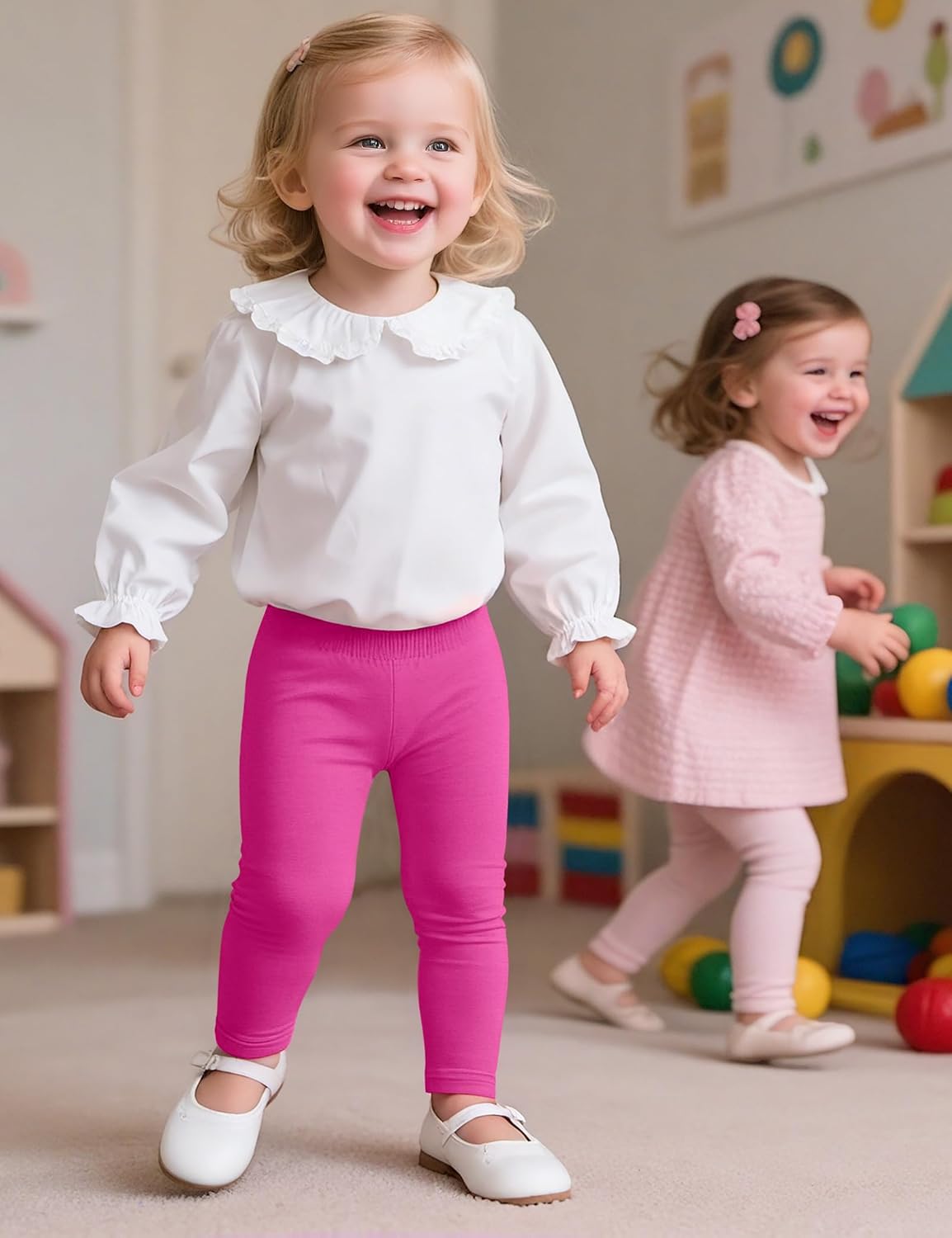 2 Pack Toddler Girls Flare Pants Baby Cotton Leggings Size 18M-5T - Image 3