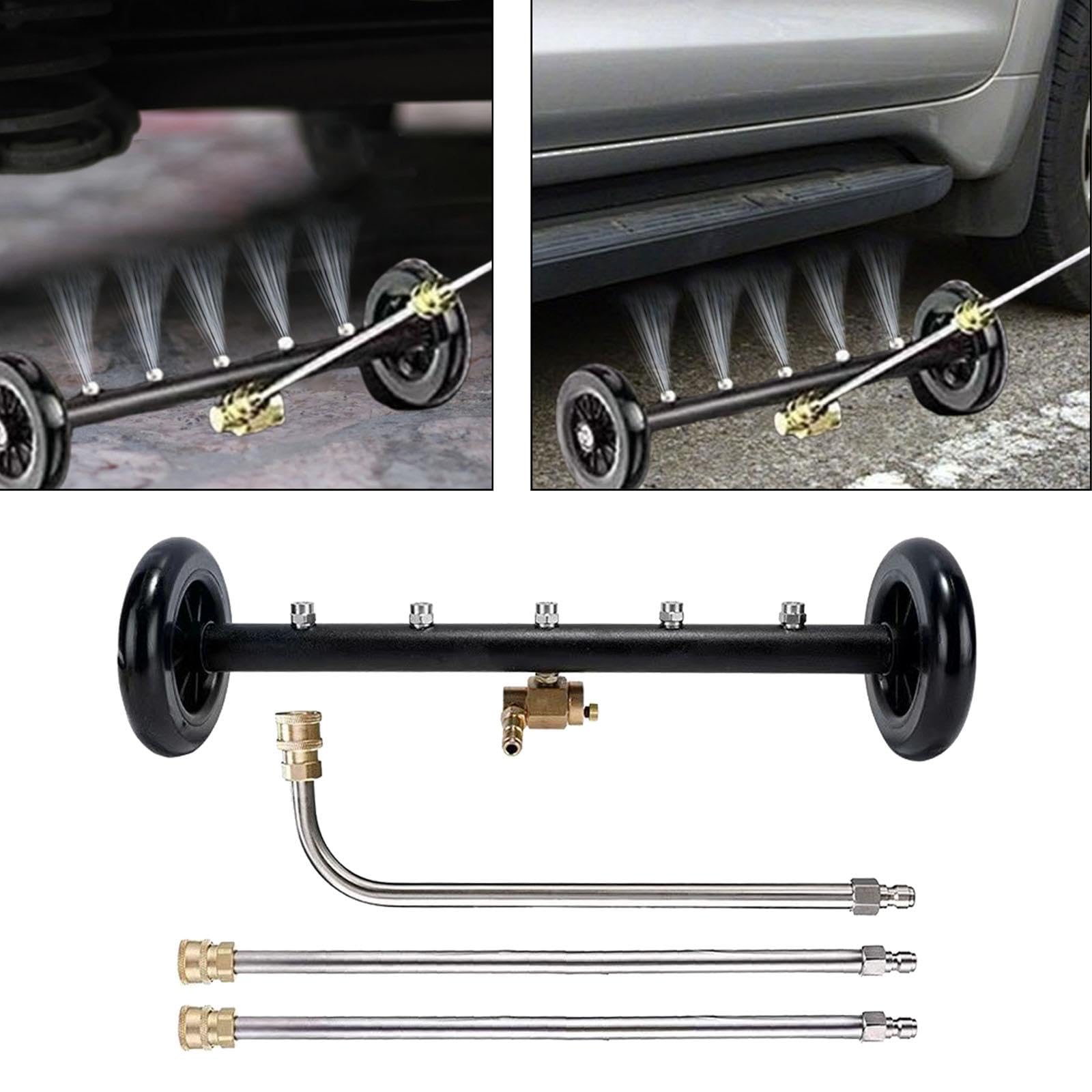 4 Piezas Limpiador de Chasis Adaptador para Lavadora a Presión con Escoba de Agua Lanzas Extendidas Conector Rápido Boquillas Múltiples Adecuado para