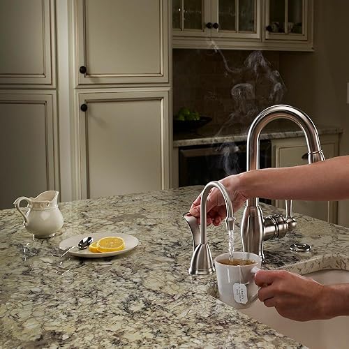 Miniatura 5 de InSinkErator H-Wave-SN Involve Wave - Sistema dispensador instantáneo de agua caliente con tanque de acero inoxidable, níquel satinado