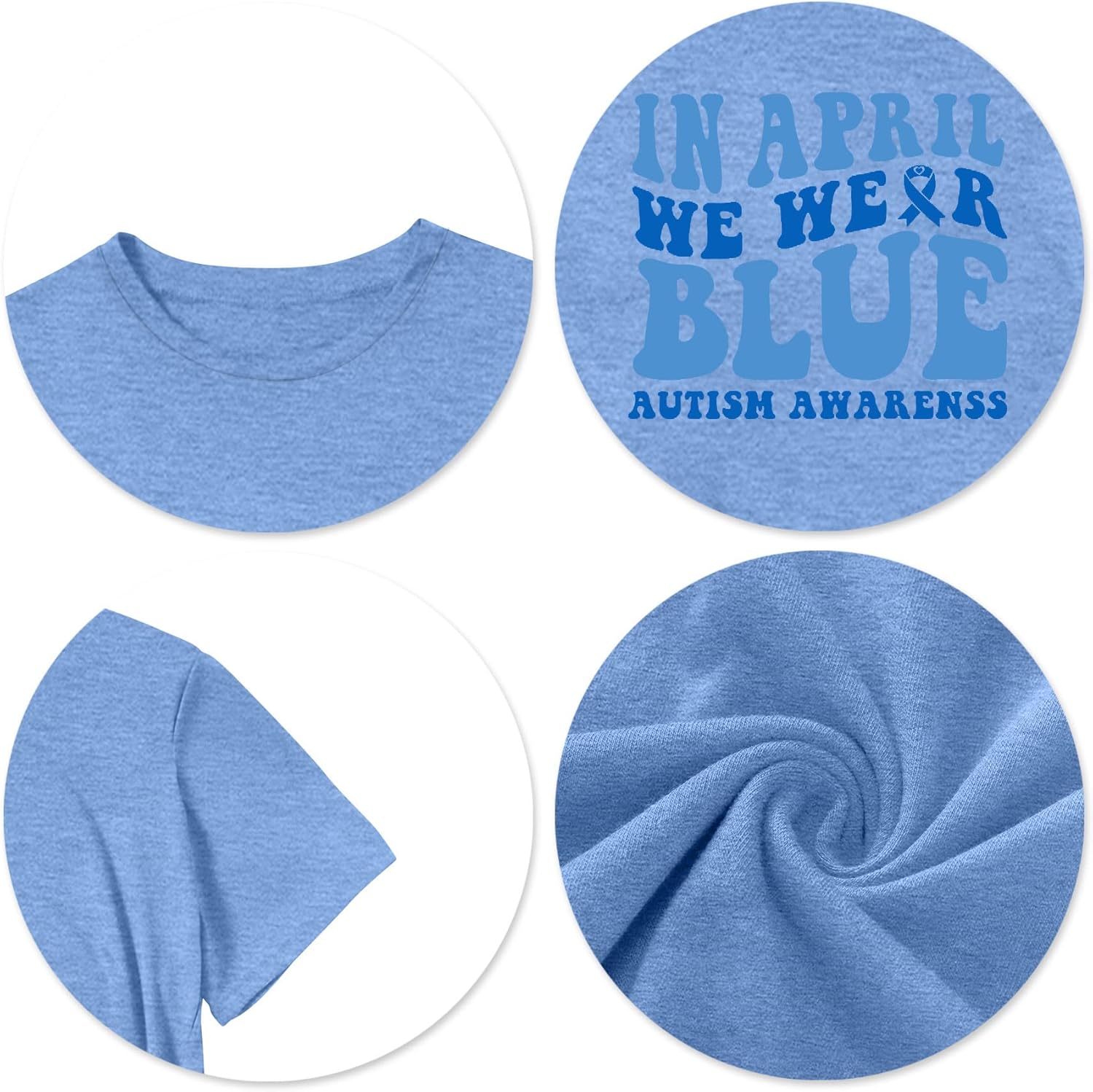 Kids Autism Awareness Shirts for Boys Girls Blue Autism T-Shirts Autism Puzzle Heart Tee Gifts Tops 5-14Y