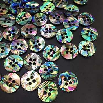 30PCS Abalone Shell Buttons Abalone Shell Beads Natural Abalone Flat Loose Beads Jewelry Making Beads, 15mm