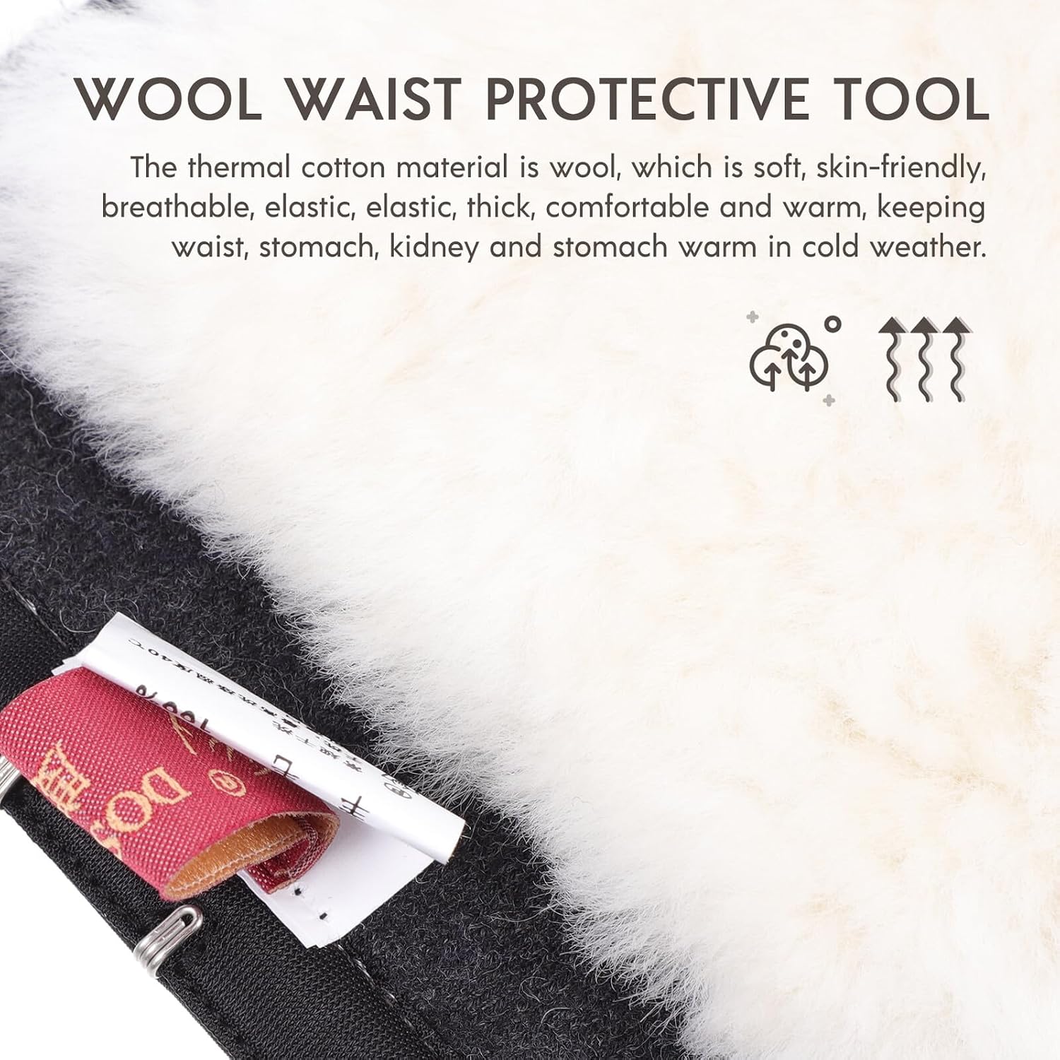 Lumbar Support Belt with Thickened Cashmere Warmth Ergonomic Waist Support Strap for Men and Women Easy to Wear Back Brace for Lower Back Relief and Waist Protection
