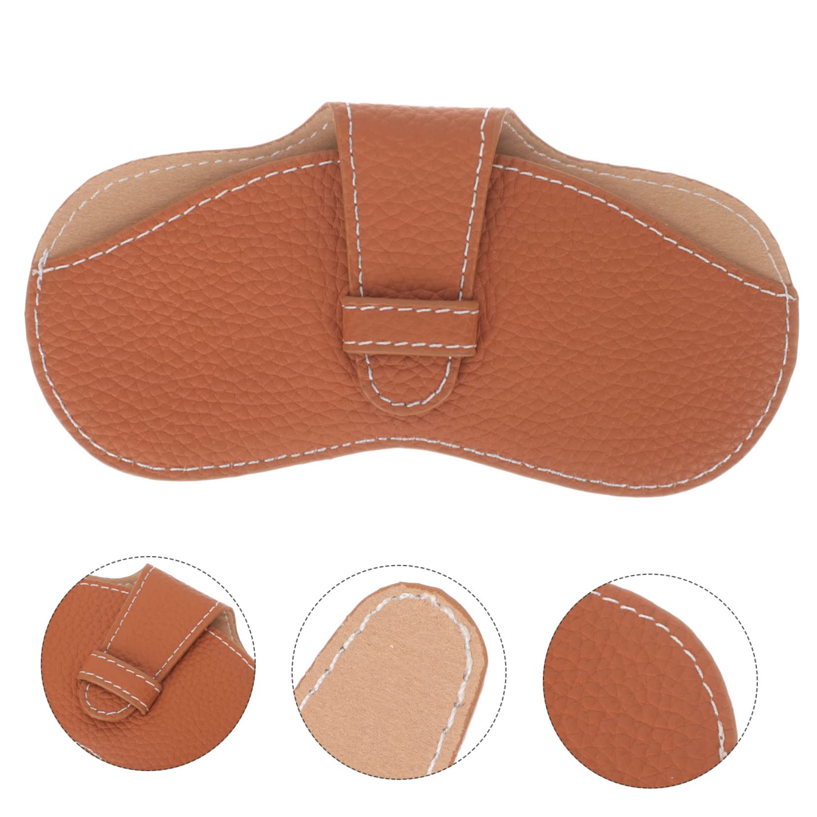 Ipetboom Bolsa De Gafas Gafas De Lectura De Viaje Estuche De Gafas De Viaje Largo Delgado Gafas De Luz Azul Resistente Estuche Para Anteojos Casos Viajar Brown Cuero