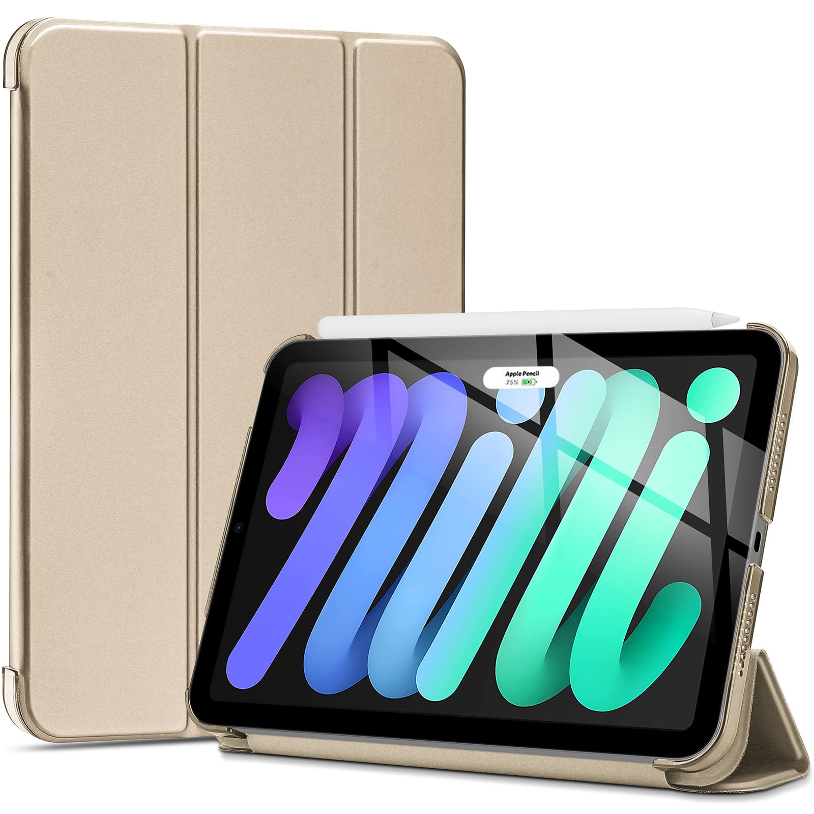 ProCase Smart Case for iPad mini 7 A17 Pro 2024/ Mini 6 2021 8.3 Inch, Hard Back Cover for iPad mini 8.3" 7th Gen A2995/A2996/A2993/6th Gen A2567 A2568 A2569 -Starlight