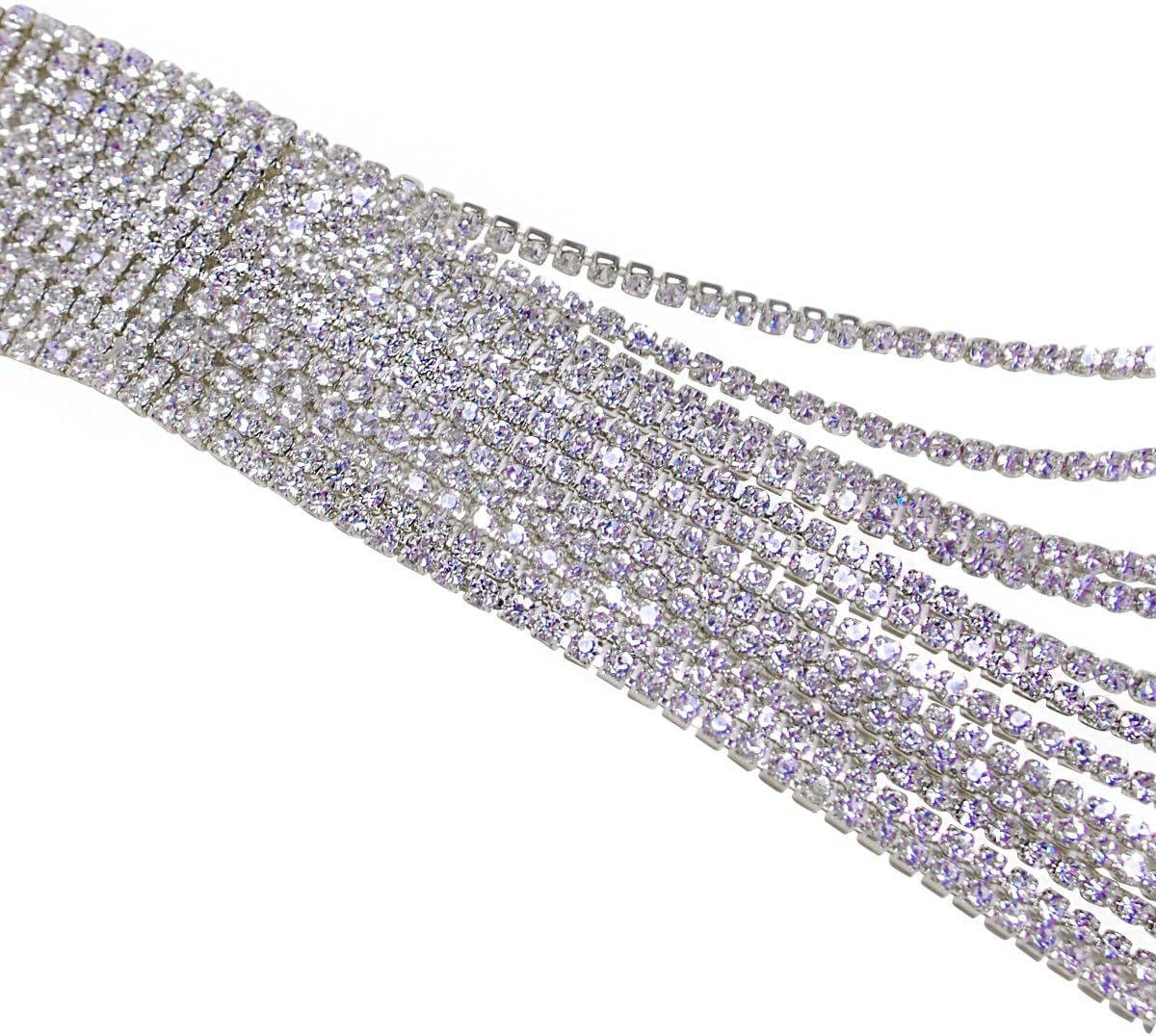 Humble Chic NY Simulated Diamond Statement Necklace for Women - Layered Cubic Zirconia Short Waterfall Chain Necklace