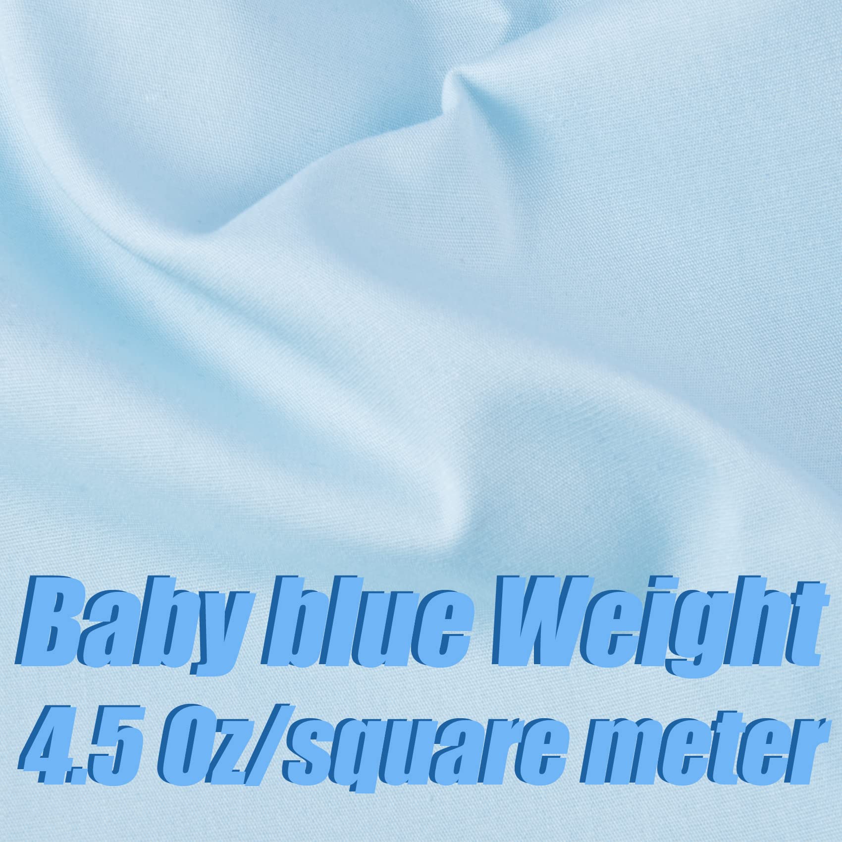 Baumwollstoff, 4,5 m, Babyblau, natürlicher Baumwoll-Popeline-Stoff, 100 % Baumwolle, weiche Stickerei, Musselin, Quilt-Material zum Nähen, Material für Bekleidung, Stoff