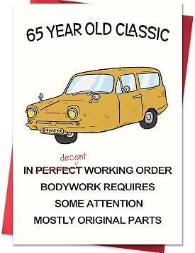 Funny 65th Birthday Card,65th Birthday Gifts & Decorations for Women Men,Happy 65 Year Old Gifts Cards for Husband Wife Dad Mom Grandpa Grandma Friend Coworker